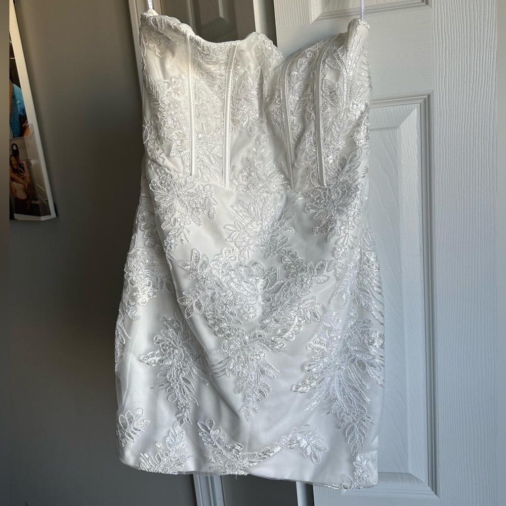 Lulu’s Lovely Desires White Floral Dress